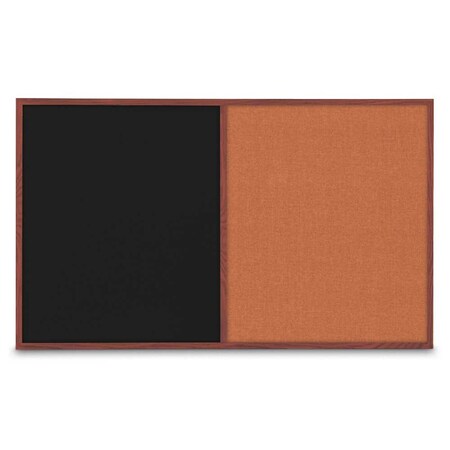 United Visual Products Enclosed Corkboard, 3 Door, 96"x48", 4" Fra UV3406-BLACK-PEARL